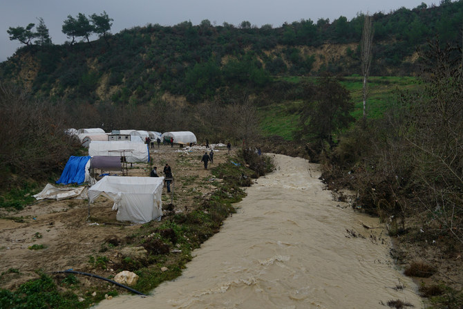 Heavy flooding in Syria damages tents sheltering Idlib earthquake survivors 