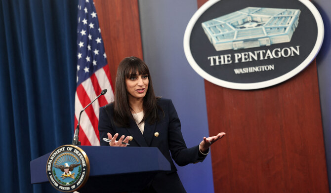 Pentagon Deputy Spokesperson Sabrina Singh holds a press briefing at the Pentagon on January 26, 2023 in Arlington, Virginia. (AFP)