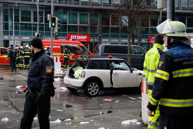 Several injured after car drives into crowd of people in Munich | Arab News