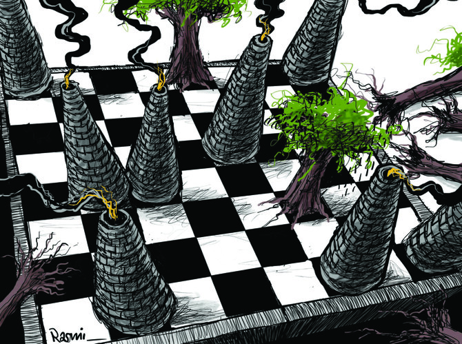 Cartoon by Amjad Rasmi. (Courtesy of Asharq Al-Awsat)