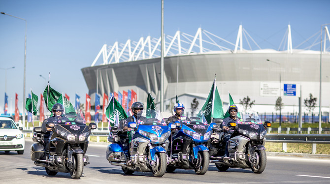 Flying the flag for the Green Falcons in Russia