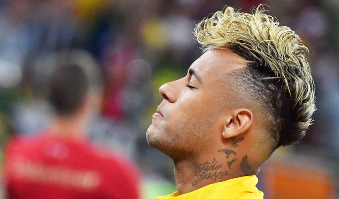 AI Art Generator: Neymar jr in his 2018 perm hairstyle with a magical dark  shades background abstract