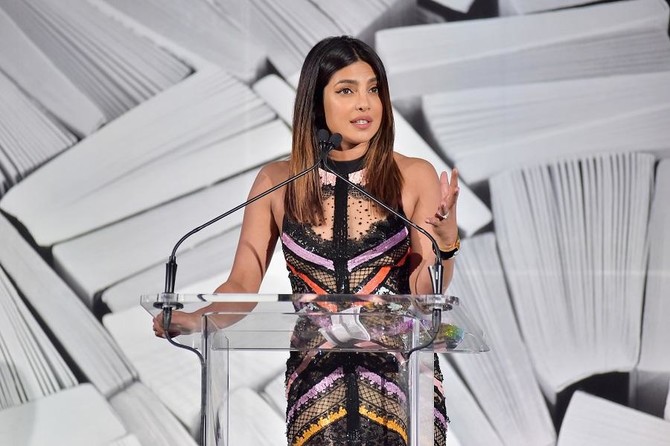 Nick cracks a joke as Priyanka stuns in Elie Saab Arab News