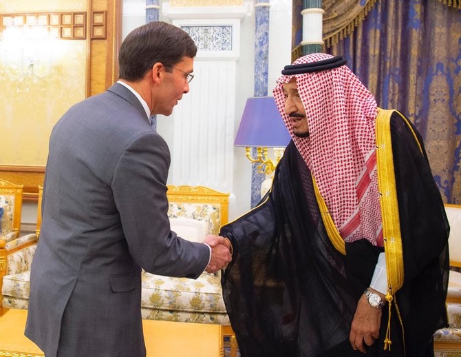 US Secretary of Defense Esper meets King Salman, asks NATO to protect Saudi Arabia from Iran