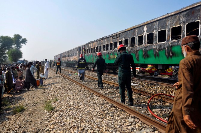 Fire on moving train kills 74 passengers in central Pakistan