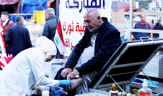 Iraqi nurse spends her weekends stitching wounds at protest site