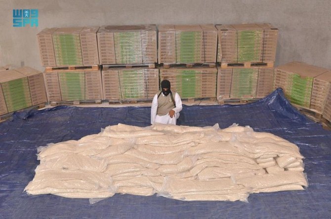 Saudi authorities seized over 9.5 million amphetamine pills hidden in a shipment of wooden planks. (SPA)