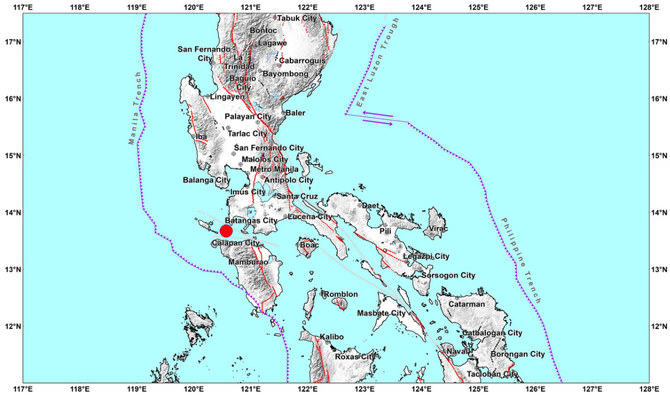 Magnitude 6.7 quake hits south of the Philippine capital