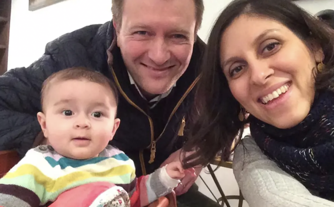 Nazanin Zaghari-Ratcliffe, seen with her husband Richard and daughter Gabriella. (AFP via Free Nazanin campaign/File Photo)