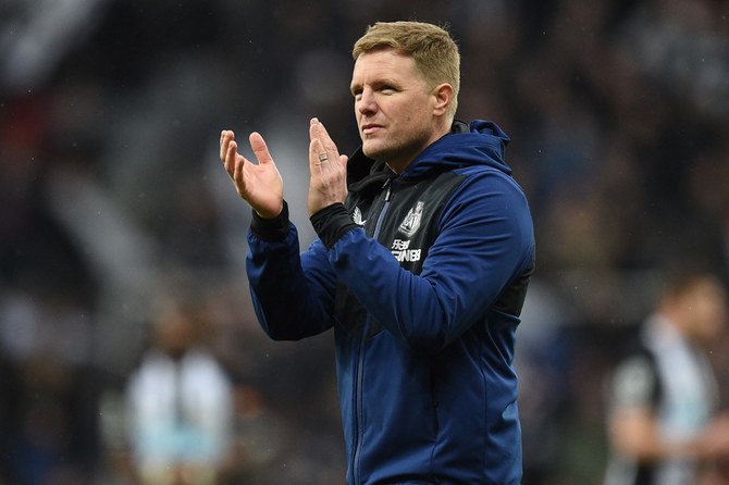 Newcastle United boss Eddie Howe knows his players will have to be at their very best to get anything from David Moyes’ West Ham side. (AFP)