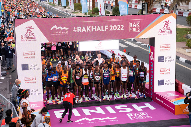 45 elite athletes and more than 4,000 runners took to the roads of the northern emirate of Ras Al-Khaimah for the RAK Half Marathon. (Supplied)