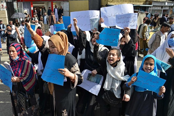 ‘Open the schools’: Afghan girls protest in Kabul