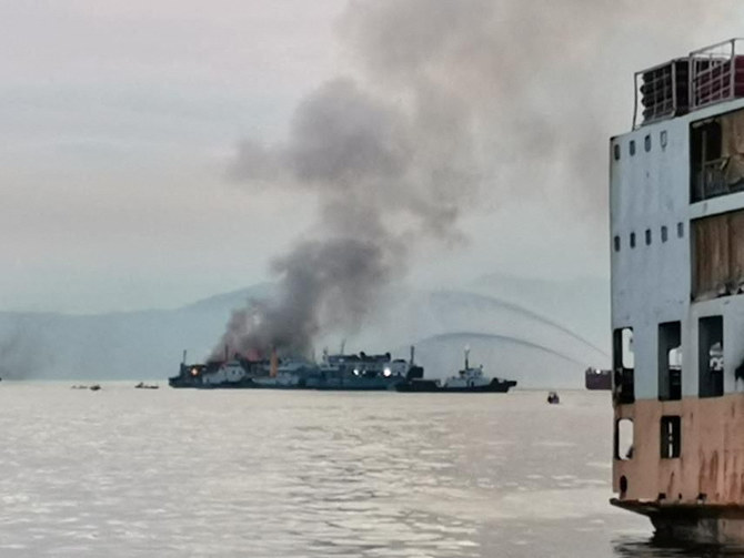 Philippines rescuers save all 85 passengers, crew after ferry fire