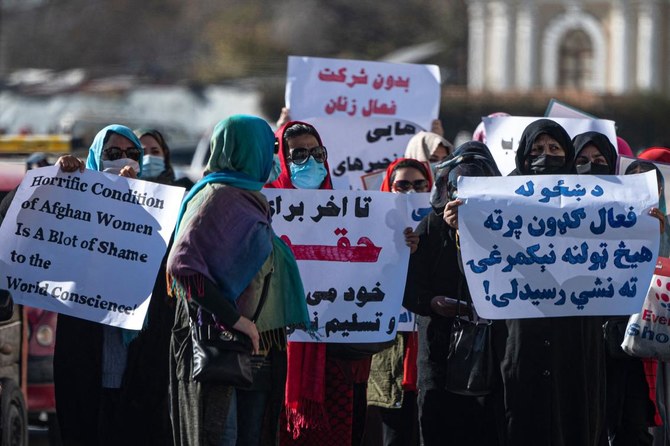 Afghan women protest on eve of UN day against violence