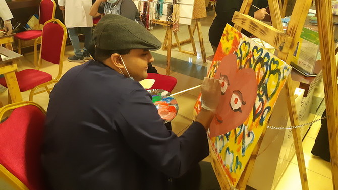 A participant showing his painting talent. (AN Photo)