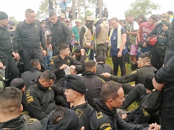 Two Dead Dozens Of Police Held Hostage In Colombia In Protest Against Oil Company Arab News 