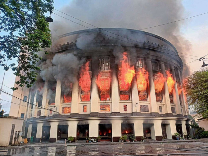 Fire destroys main post office in Philippine capital, a nearly 100-year-old neo-classical landmark