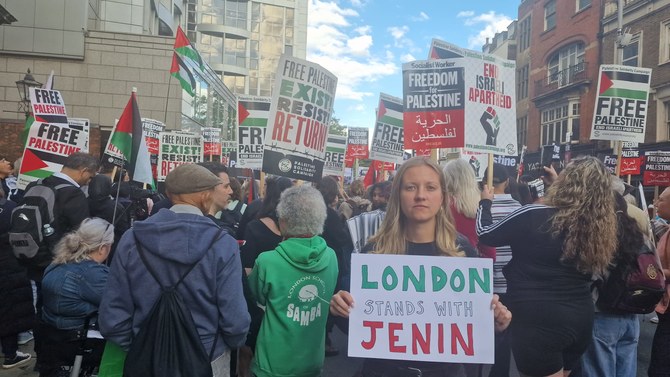 Following Israeli military raid on Jenin, protesters in UK demand end to violence against Palestinians