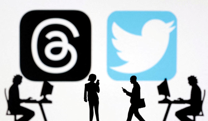 Meta Threads and Twitter app logos are seen in this illustration taken, July 6, 2023. (REUTERS)