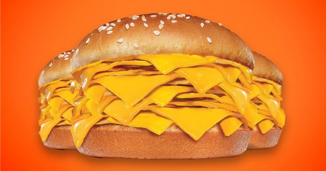 Cheese-tastic: Burger King serves up new sandwich with no meat and 20 slices of cheese