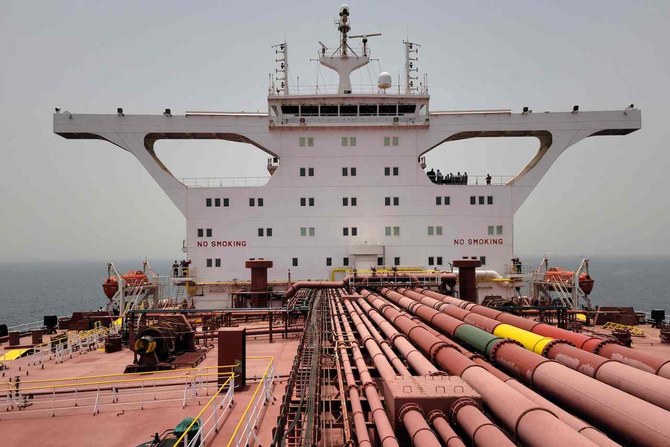 The UN-owned Nautica vessel is pictured off the coast of Yemen’s western port of Hodeida on Monday. (AFP)