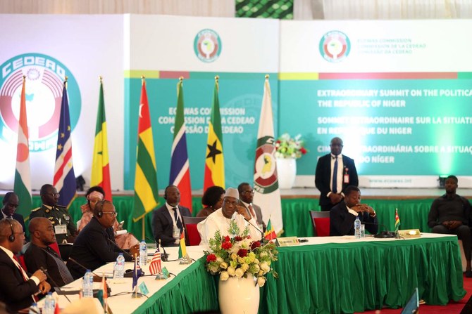 General view shows the plenary of ECOWAS Head of States and Government extraordinary session in Abuja