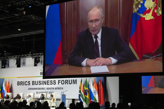 Putin denounces sanctions on Russia during his speech for a South Africa economic summit