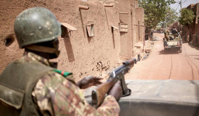 Troops of the Malian army patrol the ancient town of Djenne in central Mali. (AFP file photo)