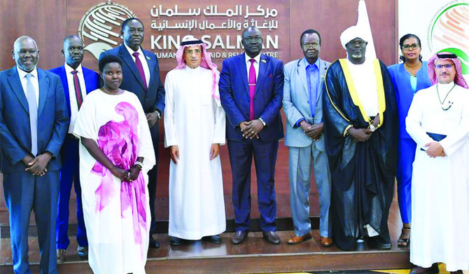 Ahmed Al-Baiz receives South Sudan’s delegation in Riyadh. (Supplied)