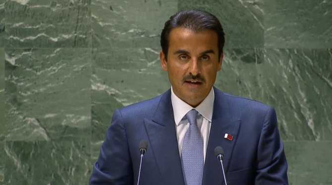 Qatar’s emir brands Israeli treatment of Palestinians ‘21st-century apartheid in broad daylight’