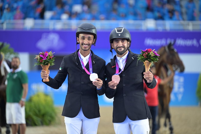 Individual silver and bronze, team bronze for UAE show jumpers at Asian Games