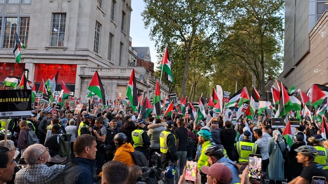 Demonstration in London in support of Palestinians in Gaza