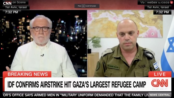 CNN journalist challenges Israeli military spokesperson over bombing of Gaza refugee camp