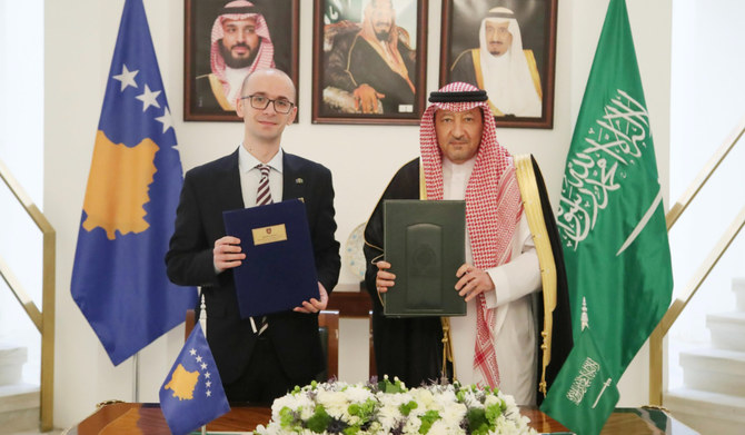 Kreshnik Ahmeti (L) and Waleed bin Abdulkarim Al-Khuraiji in Riyadh. (Supplied)