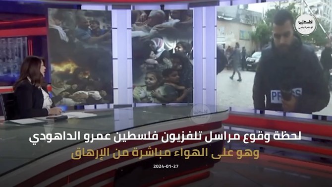 Gaza TV journalist collapses live on air