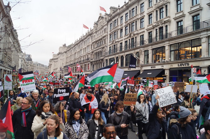 Pro-Palestinian demonstrators in London call on UK government to end complicity with Israel’s genocide in Gaza