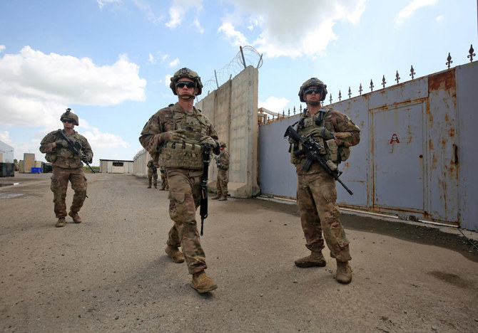US army soldiers walk around at the K1 Air Base northwest of Kirkuk in northern Iraq. (File/AFP)