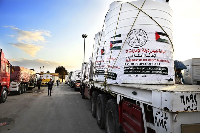 UAE sends 14-truck aid convoy to Gaza