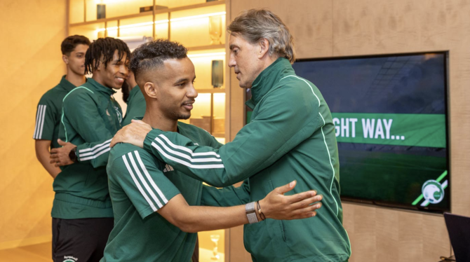 Saudi Arabia’s national football team met at their training camp in Riyadh on Sunday. (Supplied)