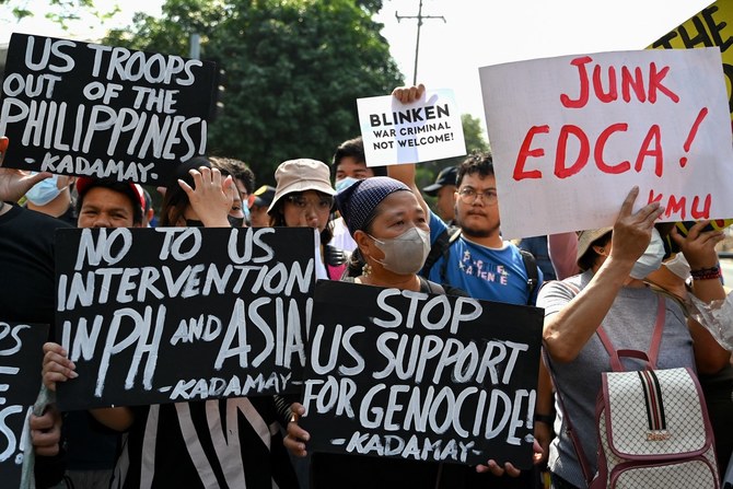 Blinken’s Manila visit triggers protest against US presence in Philippines