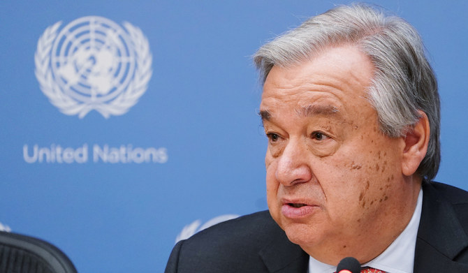 The Secretary General of the United Nations Antonio Guterres attends a press conference in New York, New York, US. (REUTERS file