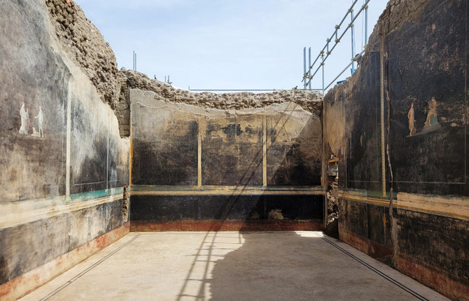 Dining hall with Trojan War decorations uncovered in ancient Roman city of Pompeii