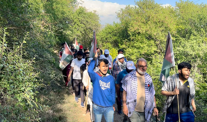 Pakistanis organize hike to demand ‘concrete steps’ for ceasefire in Gaza, aid delivery