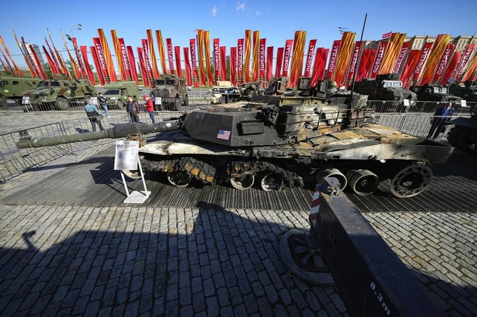 Russians throng to display of Western ‘trophy’ tanks captured in Ukraine