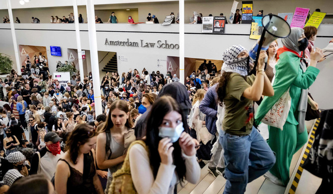 Amsterdam university cancels classes after violence erupted at a pro-Palestinian rally