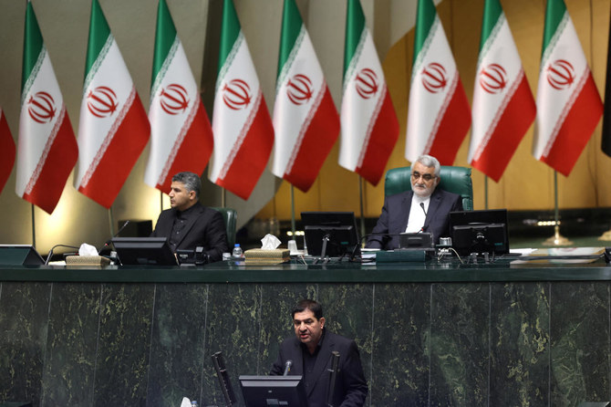 Iran’s acting president addresses new parliament