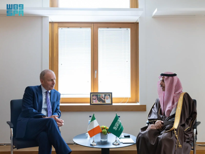 Saudi, Ireland foreign ministers discuss Gaza developments in Brussels