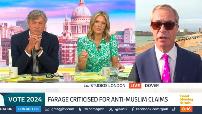 Nigel Farage grilled on UK TV following comments denounced as Islamophobic