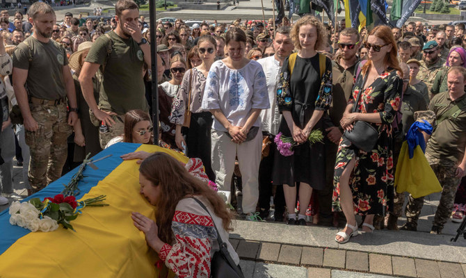 Hundreds bid farewell to Ukrainian volunteer medic killed on front lines