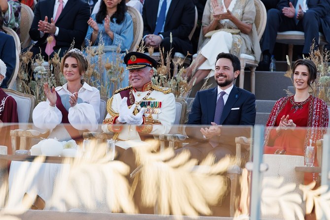 Princess Rajwa shows off Honayda gown at king’s silver jubilee celebrations in Jordan 